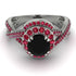 Unique Black Diamond Halo Engagement Ring - Jessica No. 54 image 2