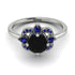 Unique Bloom Halo Black Diamond Ring - Amanda No. 69 image 2