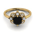 Unique Bloom Halo Black Diamond Ring - Amanda No. 7 image 2