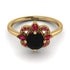 Unique Bloom Halo Black Diamond Ring - Amanda No. 52 image 2