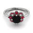 Unique Bloom Halo Black Diamond Ring - Amanda No. 54 image 2
