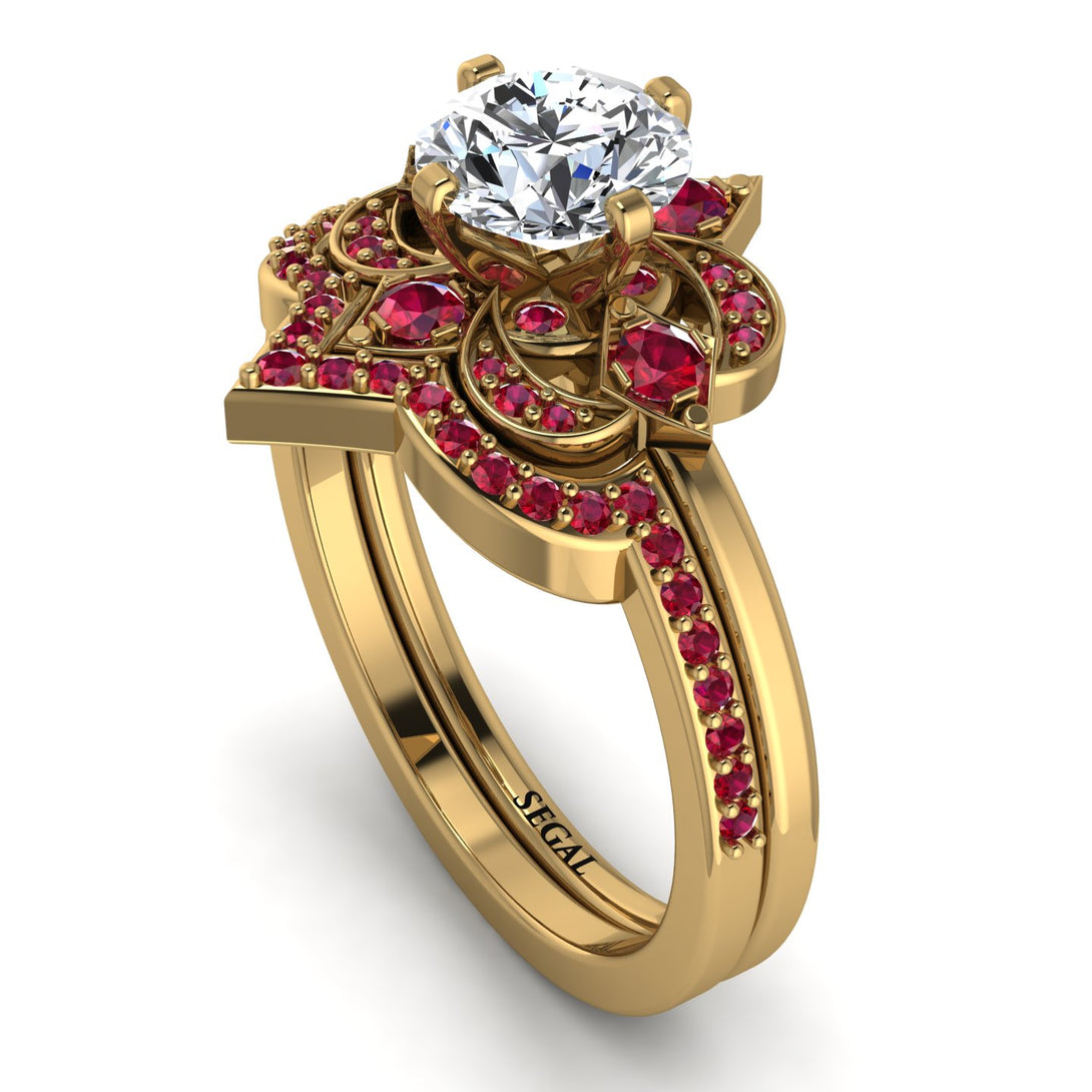 Unique Bloom Halo Diamond Bridal Set - Amanda No. 46