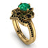 Unique Bloom Halo Emerald Bridal Set - Amanda No. 34 image 1