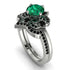 Unique Bloom Halo Emerald Bridal Set - Amanda No. 36 image 1