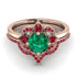 Unique Bloom Halo Emerald Bridal Set - Amanda No. 50 image 2