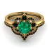 Unique Bloom Halo Emerald Bridal Set - Amanda No. 34 image 2