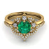Unique Bloom Halo Emerald Bridal Set - Amanda No. 4 image 2