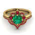 Unique Bloom Halo Emerald Bridal Set - Amanda No. 49 image 2