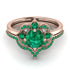 Unique Bloom Halo Emerald Bridal Set - Amanda No. 20 image 2