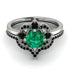 Unique Bloom Halo Emerald Bridal Set - Amanda No. 36 image 2