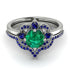 Unique Bloom Halo Emerald Bridal Set - Amanda No. 66 image 2