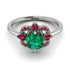 Unique Bloom Halo Emerald Ring - Amanda No. 51 image 2