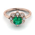 Unique Bloom Halo Emerald Ring - Amanda No. 5 image 2