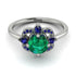 Unique Bloom Halo Emerald Ring - Amanda No. 66 image 2
