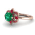 Unique Bloom Halo Emerald Ring - Amanda No. 50 image 3