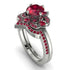 Unique Bloom Halo Ruby Bridal Set - Amanda No. 57 image 1