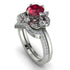 Unique Bloom Halo Ruby Bridal Set - Amanda No. 12 image 1