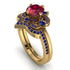 Unique Bloom Halo Ruby Bridal Set - Amanda No. 70 image 1