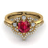 Unique Bloom Halo Ruby Bridal Set - Amanda No. 10 image 2