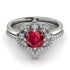 Unique Bloom Halo Ruby Bridal Set - Amanda No. 12 image 2