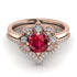 Unique Bloom Halo Ruby Bridal Set - Amanda No. 11 image 2