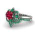 Unique Bloom Halo Ruby Bridal Set - Amanda No. 27 image 3