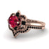 Unique Bloom Halo Ruby Bridal Set - Amanda No. 41 image 3