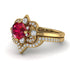 Unique Bloom Halo Ruby Bridal Set - Amanda No. 10 image 3