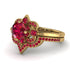 Unique Bloom Halo Ruby Bridal Set - Amanda No. 55 image 3