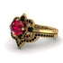 Unique Bloom Halo Ruby Bridal Set - Amanda No. 40 image 3