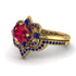Unique Bloom Halo Ruby Bridal Set - Amanda No. 70 image 3