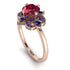 Unique Bloom Halo Ruby Ring - Amanda No. 71 image 1