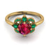 Unique Bloom Halo Ruby Ring - Amanda No. 25 image 2