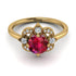Unique Bloom Halo Ruby Ring - Amanda No. 10 image 2