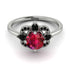 Unique Bloom Halo Ruby Ring - Amanda No. 42 image 2
