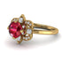 Unique Bloom Halo Ruby Ring - Amanda No. 10 image 3