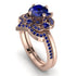 Unique Bloom Halo Sapphire Bridal Set - Amanda No. 74 image 1
