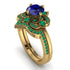 Unique Bloom Halo Sapphire Bridal Set - Amanda No. 28 image 1