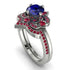Unique Bloom Halo Sapphire Bridal Set - Amanda No. 60 image 1