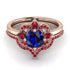 Unique Bloom Halo Sapphire Bridal Set - Amanda No. 59 image 2