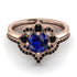 Unique Bloom Halo Sapphire Bridal Set - Amanda No. 44 image 2