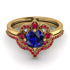 Unique Bloom Halo Sapphire Bridal Set - Amanda No. 58 image 2