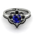 Unique Bloom Halo Sapphire Bridal Set - Amanda No. 45 image 2
