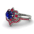 Unique Bloom Halo Sapphire Bridal Set - Amanda No. 60 image 3
