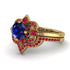 Unique Bloom Halo Sapphire Bridal Set - Amanda No. 58 image 3