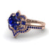 Unique Bloom Halo Sapphire Bridal Set - Amanda No. 74 image 3