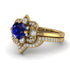 Unique Bloom Halo Sapphire Bridal Set - Amanda No. 13 image 3