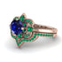 Unique Bloom Halo Sapphire Bridal Set - Amanda No. 29 image 3