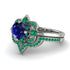 Unique Bloom Halo Sapphire Bridal Set - Amanda No. 30 image 3