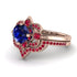 Unique Bloom Halo Sapphire Bridal Set - Amanda No. 59 image 3